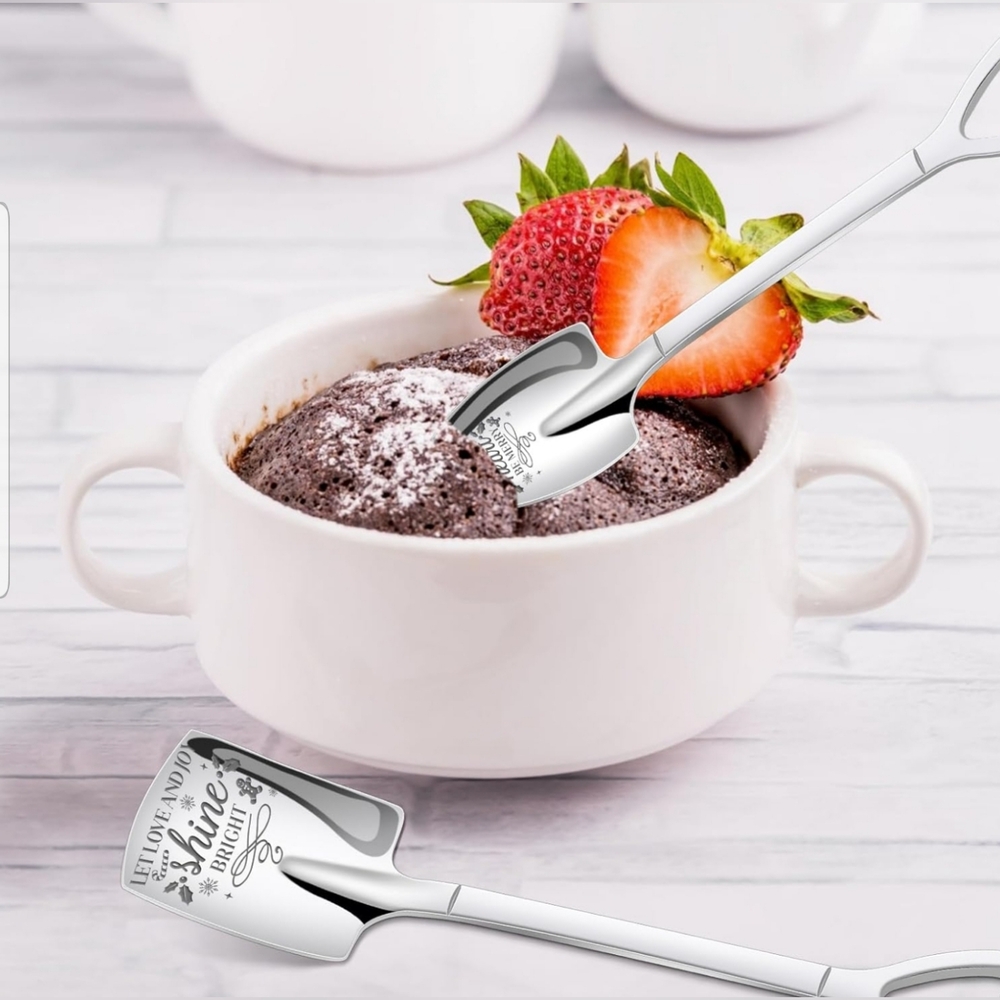Set Of 2: Silver Shovel/spoon with Floral Accents & Motivational quotes.